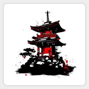 Japanese temple painting Magnet